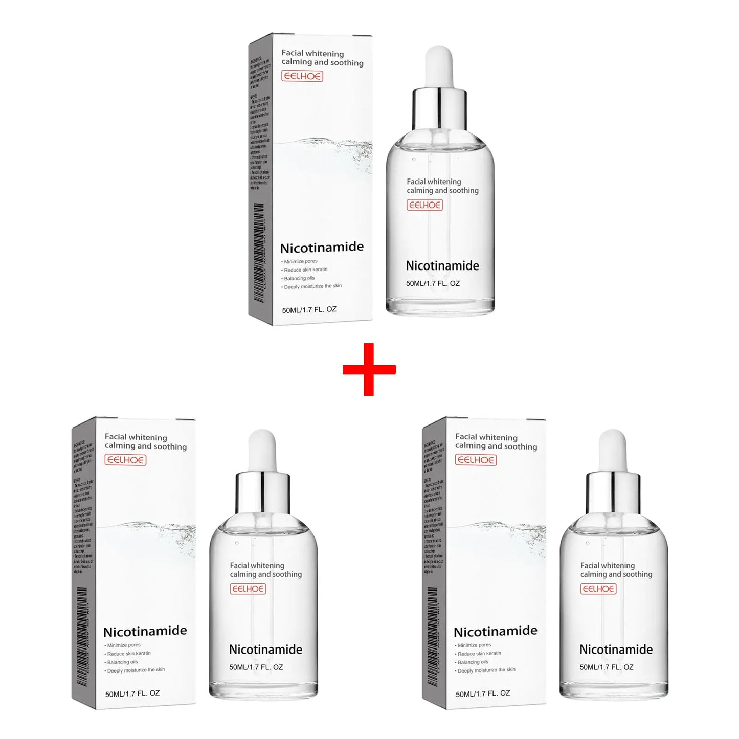 EELHOE Nicotinamide Face Serum Nourish Face Contour Facial W-hitening Shrink Pores Pigmentation Remover Skin Care Products 50ml