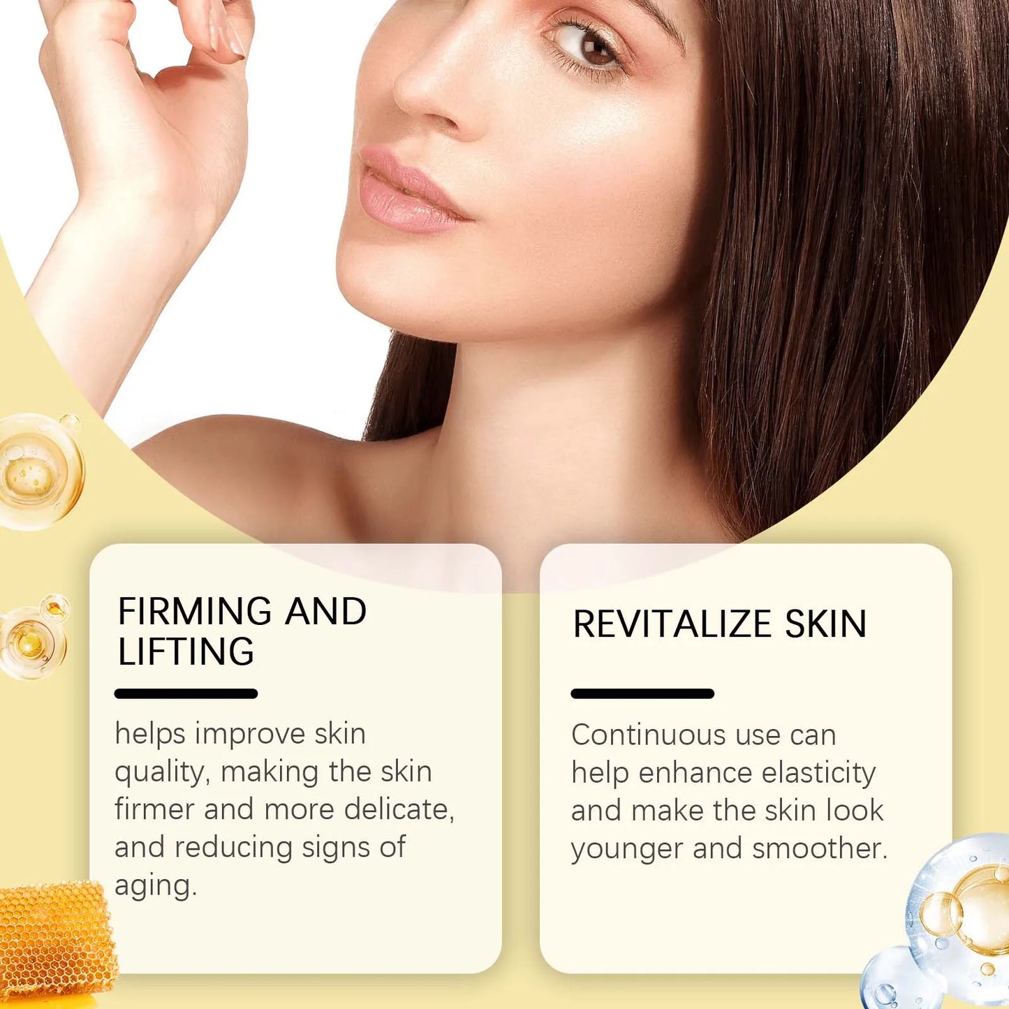 Hoygi 30ml Peptide Propolis Face Serum Wrinkle Smooth Nourish Care Skin Renew Shrink Pores Tightening Facial Skin Firming Serum