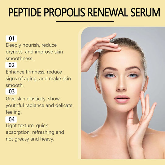 Hoygi 30ml Peptide Propolis Face Serum Wrinkle Smooth Nourish Care Skin Renew Shrink Pores Tightening Facial Skin Firming Serum