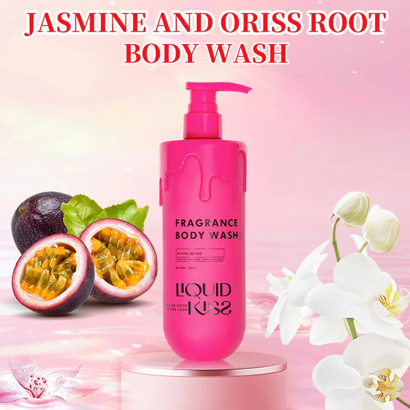 IQUID KISS Oat Extract Body Wash – Moisturizing Shower Gel with WHIRLWIND Fragrance, 473ml