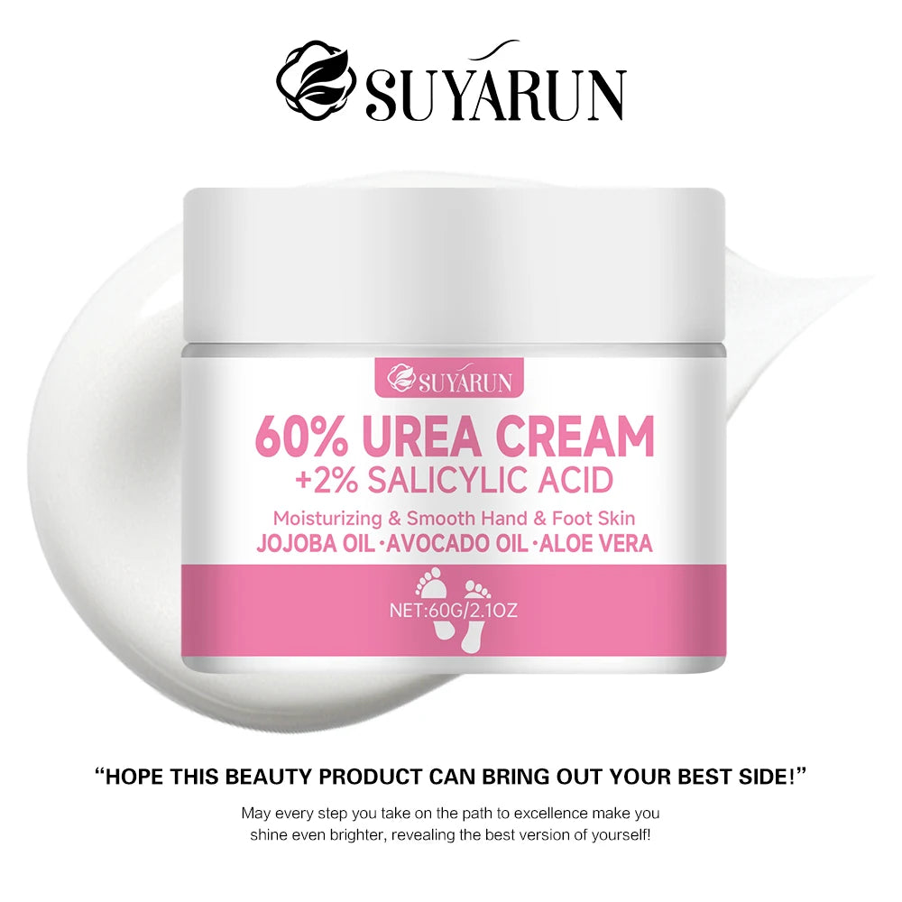 SUYARUN 60% Urea Foot Cream for Cracked Heels & Dry Skin - Intensive Moisturizing Treatment, Callus Remover, Diabetic Foot Care.