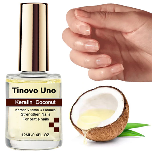 Keratin & Coconut Nail Oil by Tinovo Uno – Strengthen Nails, Cuticle Care & Growth