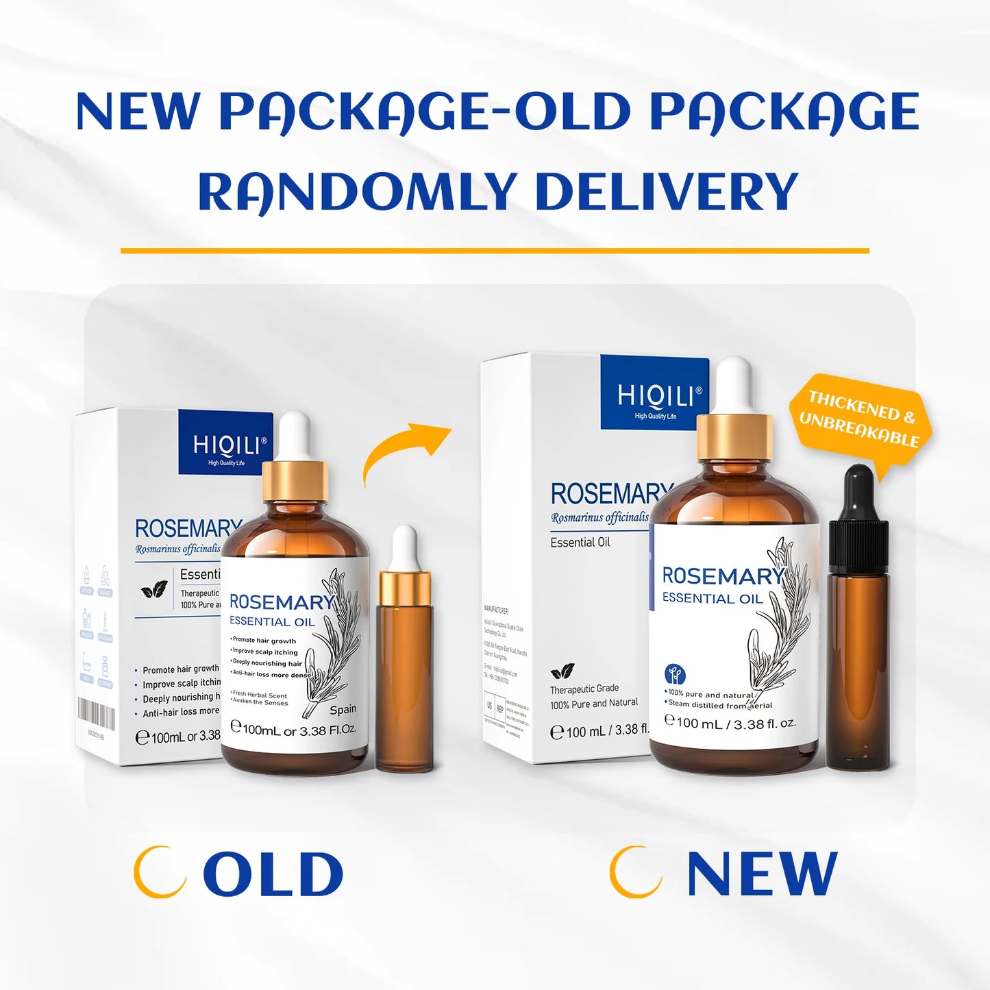 HIQILI 100% Pure Rosemary Essential Oil 100ml – Hair Growth, Scalp Care & DIY Shampoo