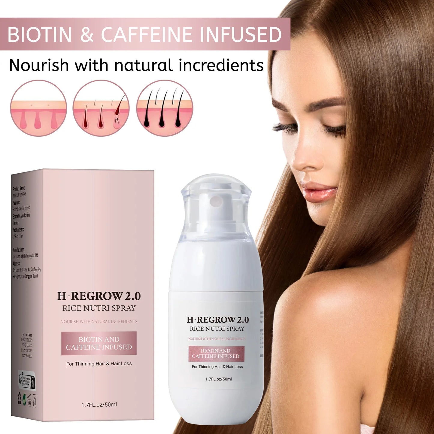 Rice Water Hair Spray – Strengthen Roots, Prevent Hair Loss & Nourish Thinning Hair