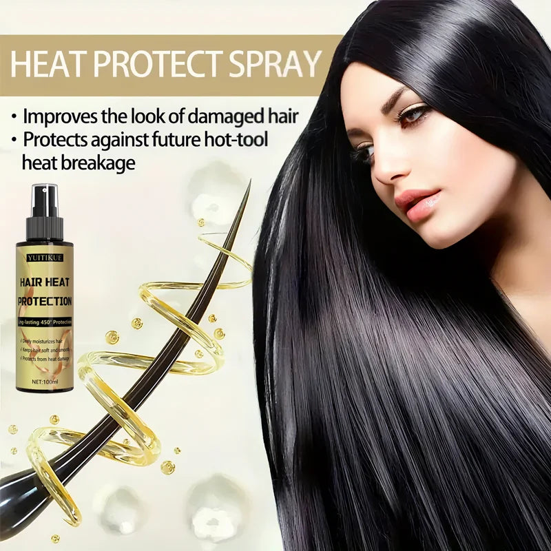 Hair Heat Protection Spray – Long-Lasting Shield Up to 450°F, Soft & Smooth Finish