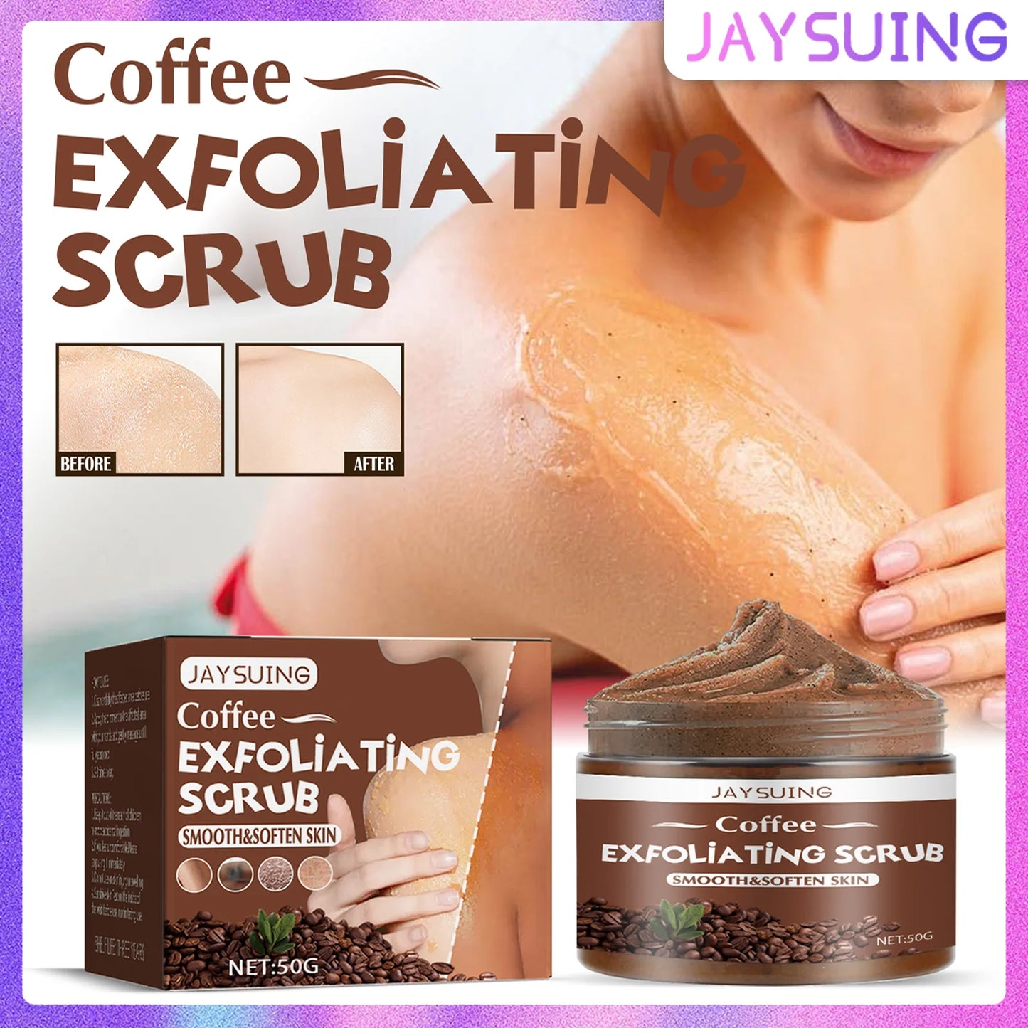 Exfoliating Coffee Scrub – Reduces Rough, Dull Skin on Elbows, Knees & Underarms
