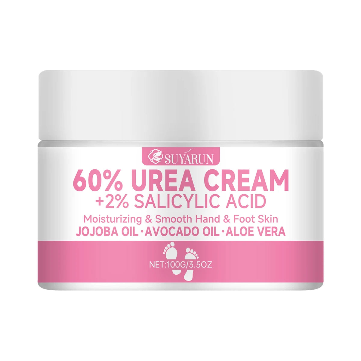 SUYARUN 60% Urea Foot Cream for Cracked Heels & Dry Skin - Intensive Moisturizing Treatment, Callus Remover, Diabetic Foot Care.