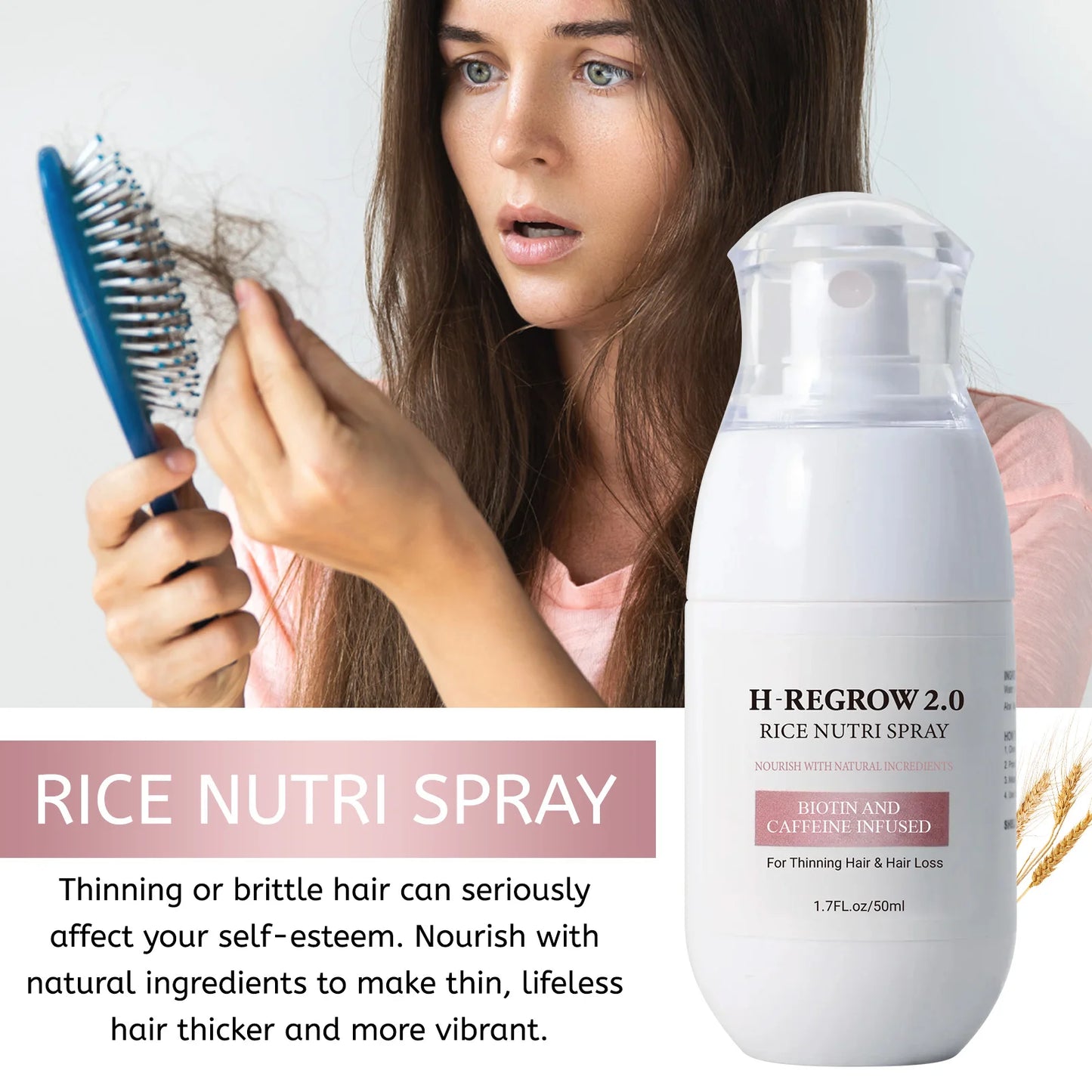 Rice Water Hair Spray – Strengthen Roots, Prevent Hair Loss & Nourish Thinning Hair