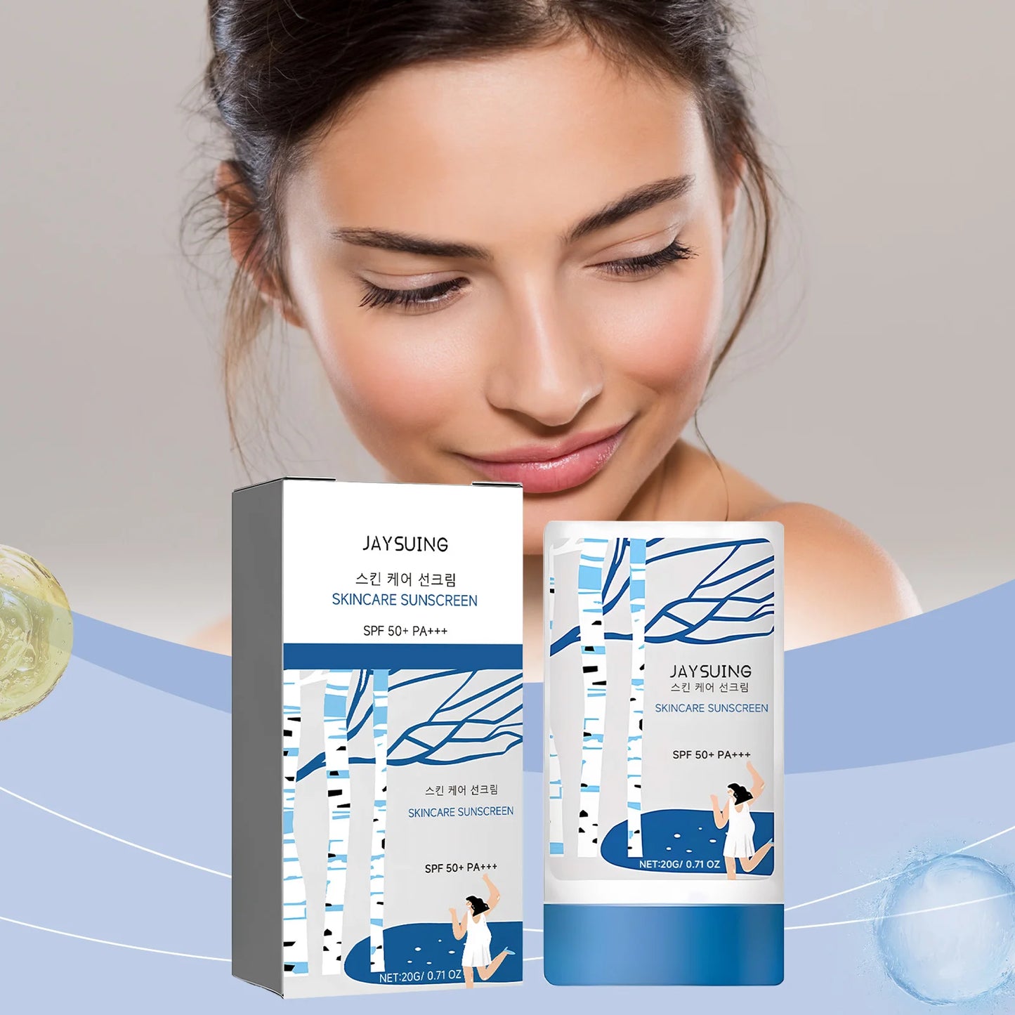 UV Sunscreen Stick Spf50 Lasting Waterproof Moisturize Layer Oil Control Repair Sunburn Antioxidant Skin Sun Protection Cream