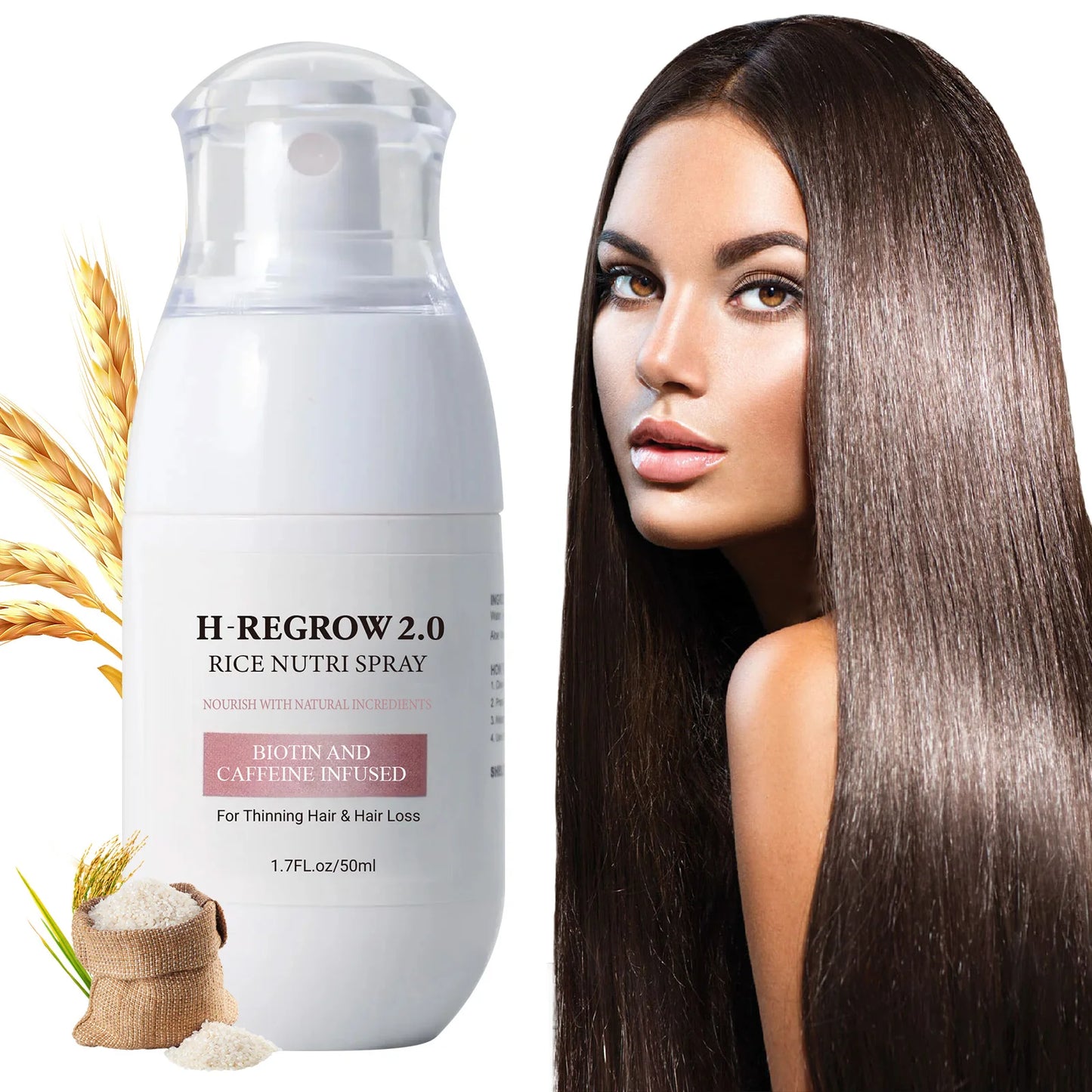 Rice Water Hair Spray – Strengthen Roots, Prevent Hair Loss & Nourish Thinning Hair