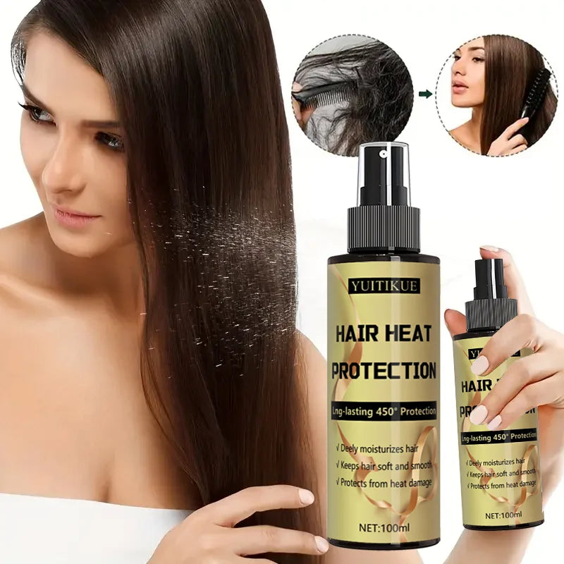 Hair Heat Protection Spray – Long-Lasting Shield Up to 450°F, Soft & Smooth Finish