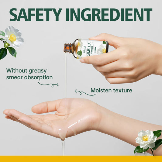 Pure Camellia Essential Oil – Natural Moisturizer for Face & Hair, Hydrating & Non-Greasy