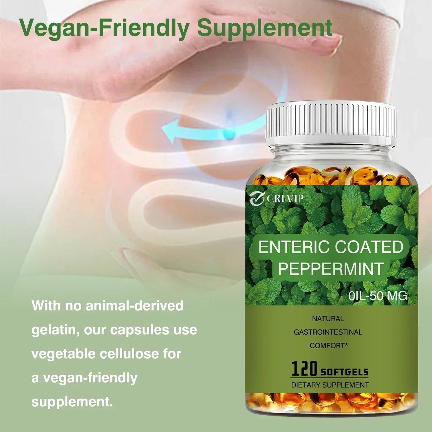 Peppermint Oil 50mg – Supports Digestive & Intestinal Health, Soothes & Boosts Immunity