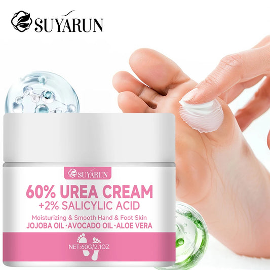SUYARUN 60% Urea Foot Cream for Cracked Heels & Dry Skin - Intensive Moisturizing Treatment, Callus Remover, Diabetic Foot Care.