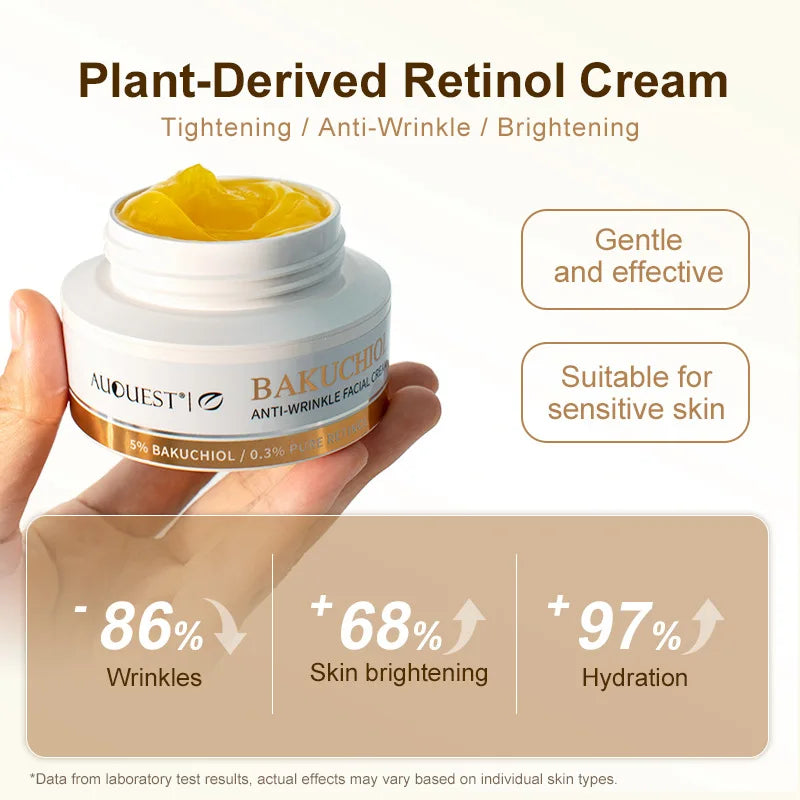 5% Bakuchiol Natural Retinol Alternative Cream For Face Minimize Wrinkles Retinol & Vitamin Face Cream Skin Firming Skin Care