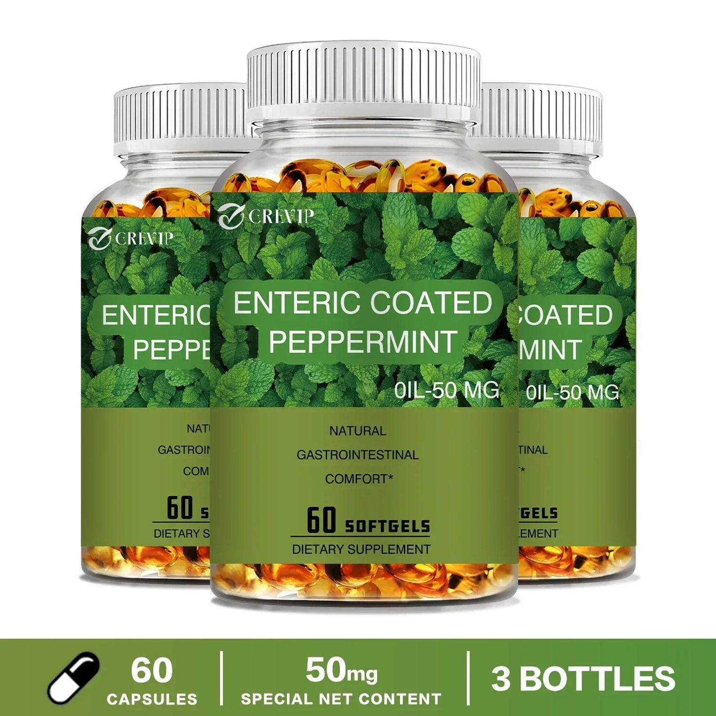 Peppermint Oil 50mg – Supports Digestive & Intestinal Health, Soothes & Boosts Immunity