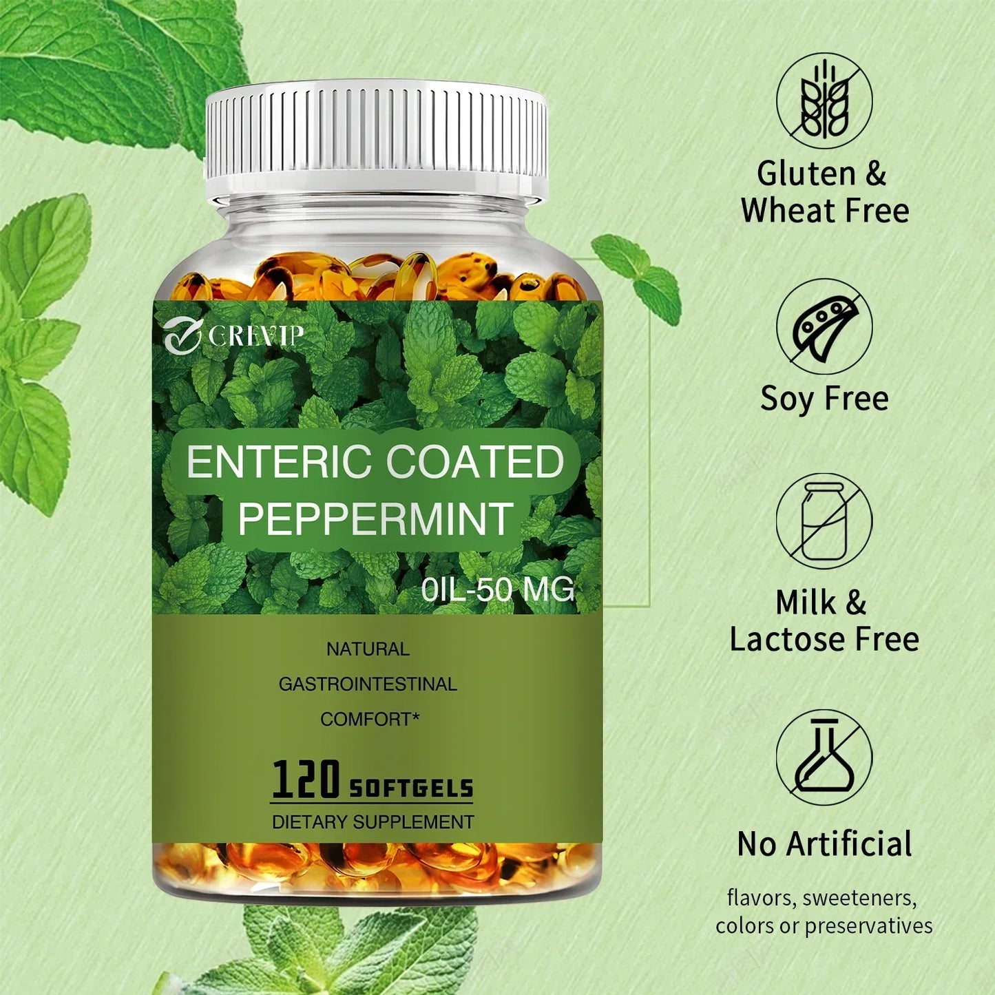 Peppermint Oil 50mg – Supports Digestive & Intestinal Health, Soothes & Boosts Immunity