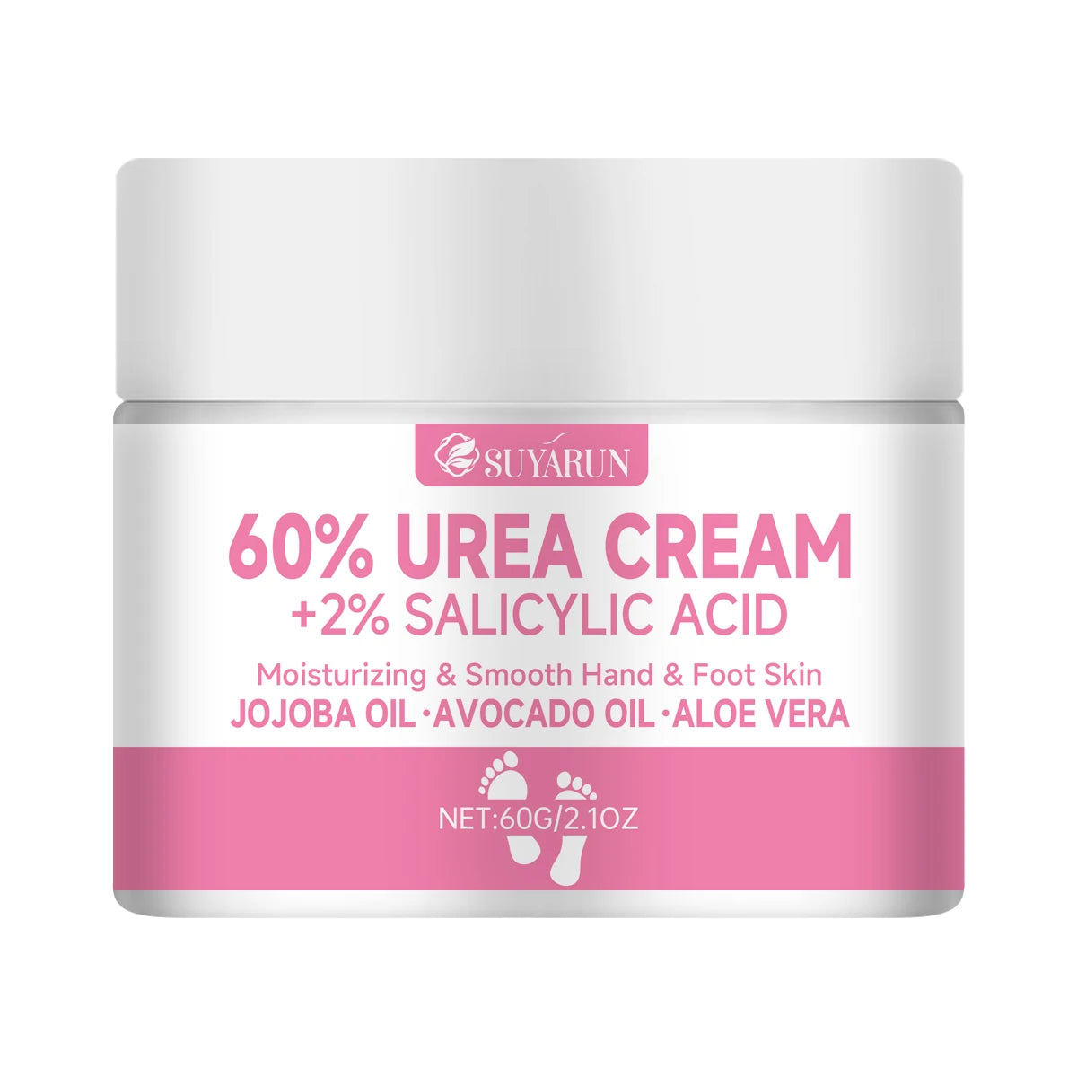SUYARUN 60% Urea Foot Cream for Cracked Heels & Dry Skin - Intensive Moisturizing Treatment, Callus Remover, Diabetic Foot Care.